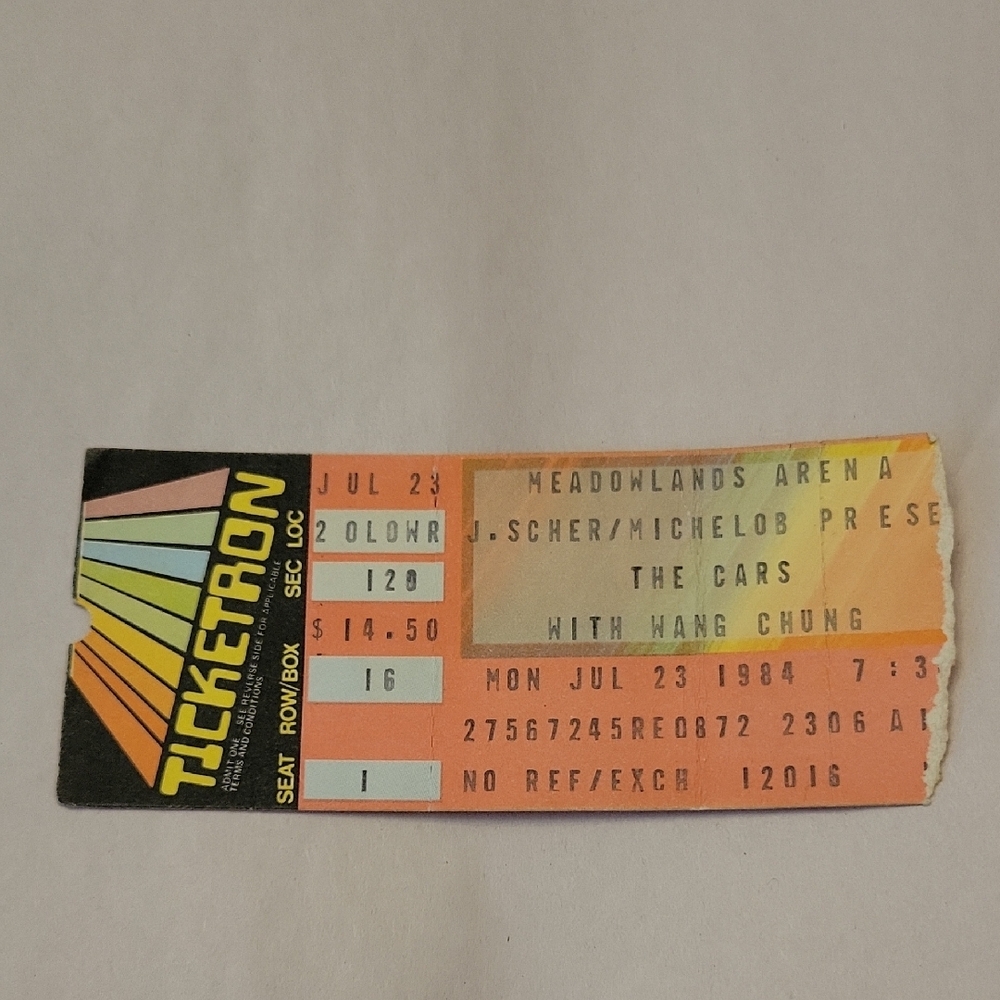 Vintage Ticketron Concert Ticket